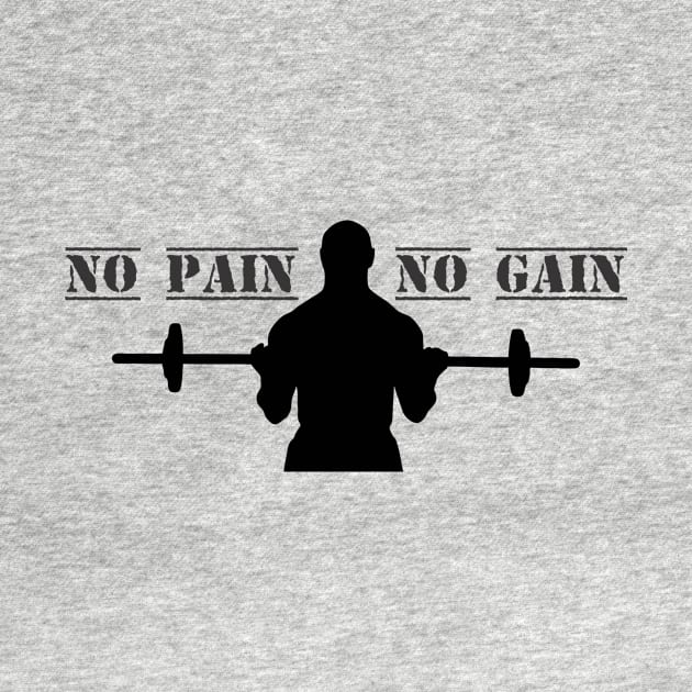 Silhouette No Pain No Gain man with Dumbbells GYM by YellowQueen